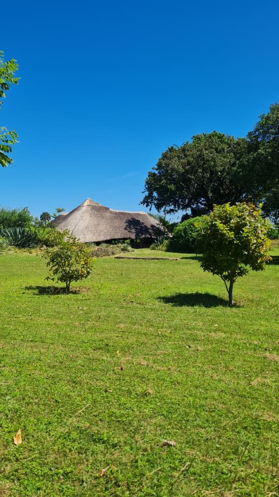 The lawn and the thatched lapa